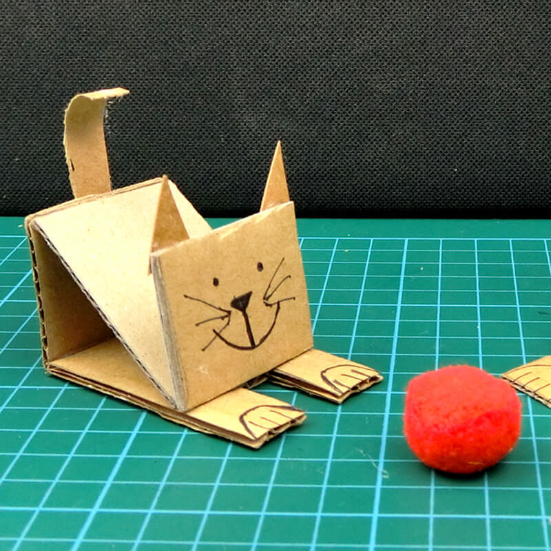 cute cardboard cat craft 9